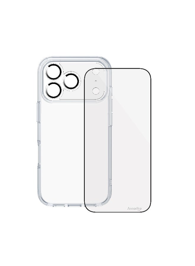 ارمور برو طقم ArmorPro أساسي 4 في 1 (واقي شاشة عالي الدقة + عدسة كاميرا + غطاء شفاف + غطاء حماية للكاميرا) لهاتف iPhone 17 Pro - Image 1