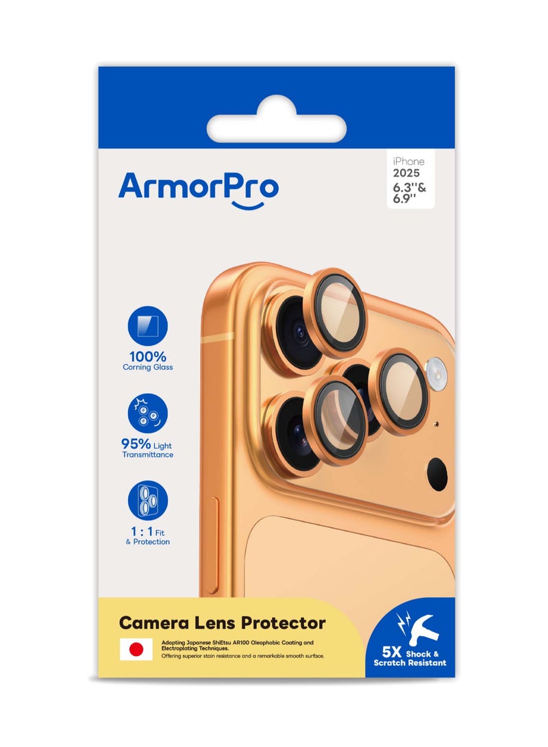 ارمور برو واقي عدسة كاميرا ArmorPro باللون البرتقالي لهواتف iPhone 17 Pro و 17 Pro Max - Image 2