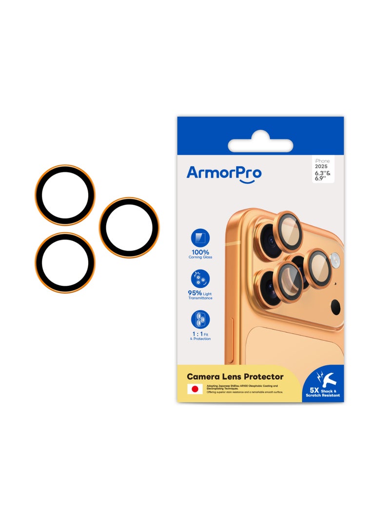 ارمور برو واقي عدسة كاميرا ArmorPro باللون البرتقالي لهواتف iPhone 17 Pro و 17 Pro Max - Image 3