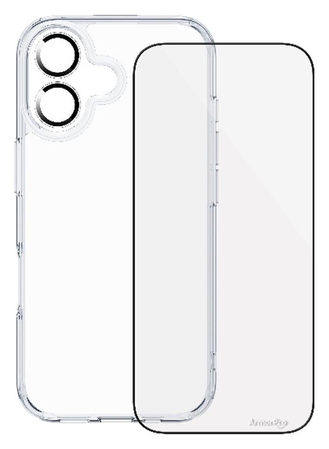 ArmorPro 3-in-1 HD Combo for iPhone 17 Premium HD tempered glass screen protector scratch resistant camera lens cover and ultra clear shockproof case offering strong impact protection and lasting clarity clear - Image 1