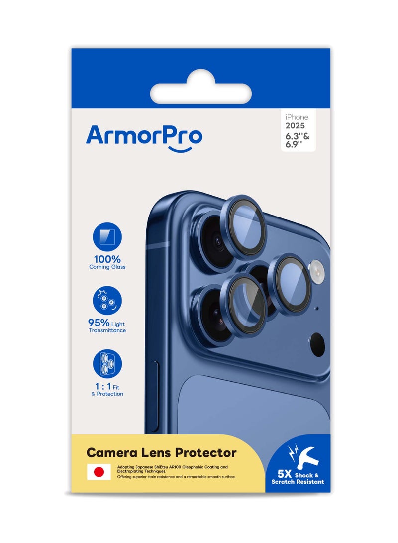 ارمور برو واقي عدسة كاميرا ArmorPro باللون الأزرق التيتانيوم لهواتف iPhone 17 Pro و 17 Pro Max - Image 2
