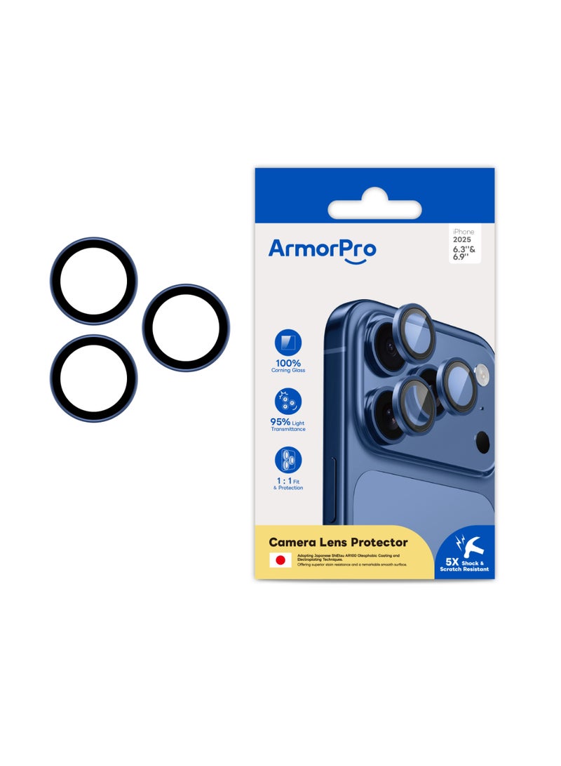 ارمور برو واقي عدسة كاميرا ArmorPro باللون الأزرق التيتانيوم لهواتف iPhone 17 Pro و 17 Pro Max - Image 3