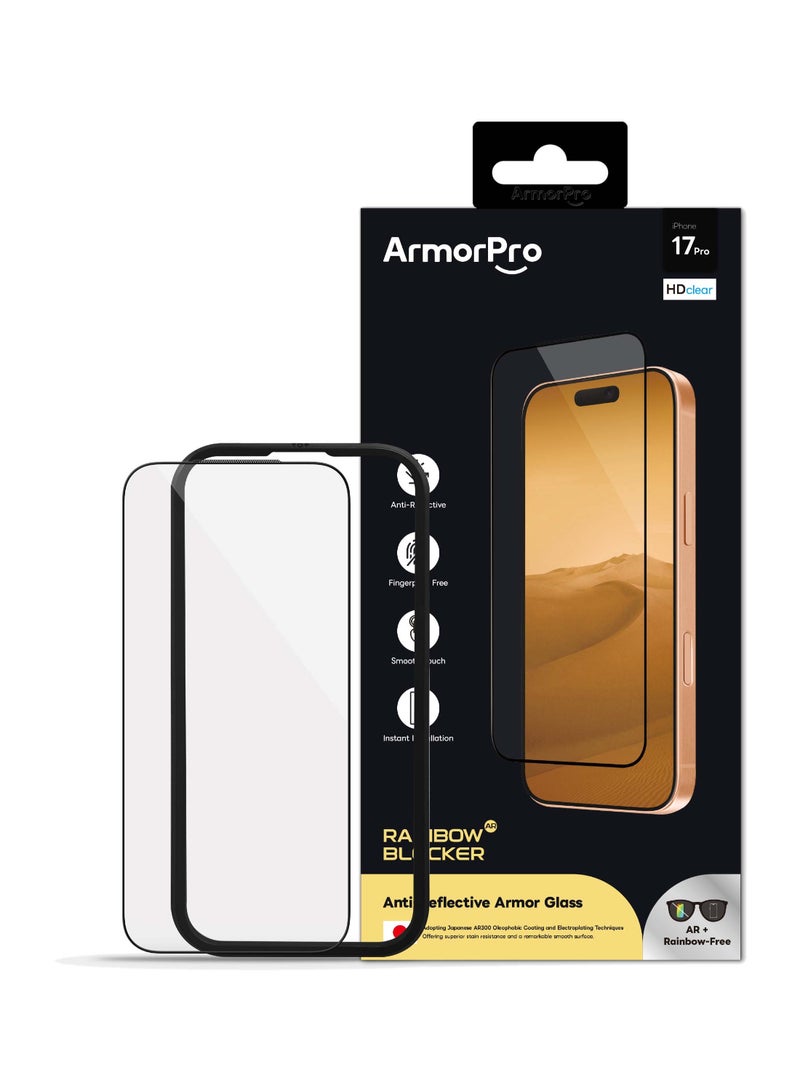 ارمور برو واقي شاشة ArmorPro RainbowBlocker عالي الدقة AR + مضاد للانعكاس لهاتف iPhone 17 Pro - Image 1