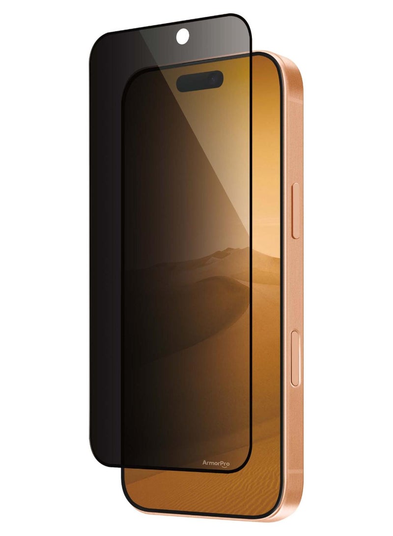 ArmorPro Screen Protector Privacy for iPhone 17 Pro Privacy tempered glass screen protector with high clarity anti smudge treatment and edge protection for stronger durability clear clear - Image 1