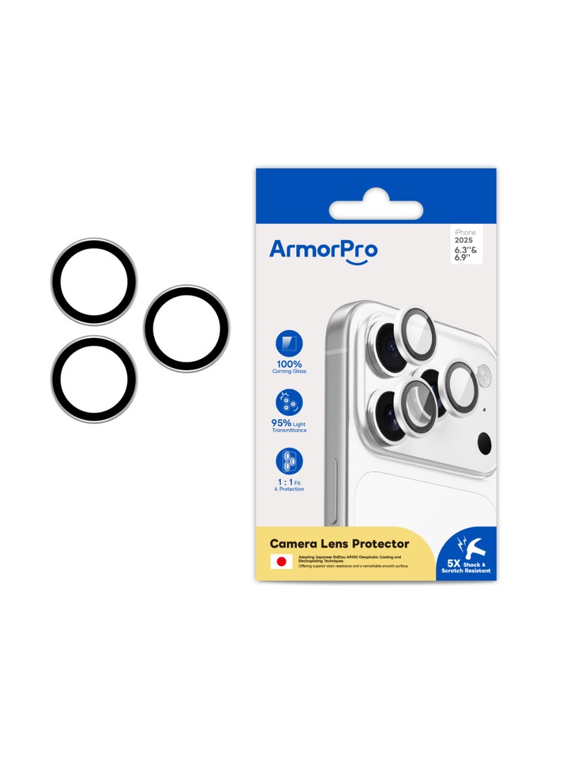 ارمور برو واقي عدسة كاميرا ArmorPro باللون الفضي لهواتف iPhone 17 Pro و 17 Pro Max - Image 3