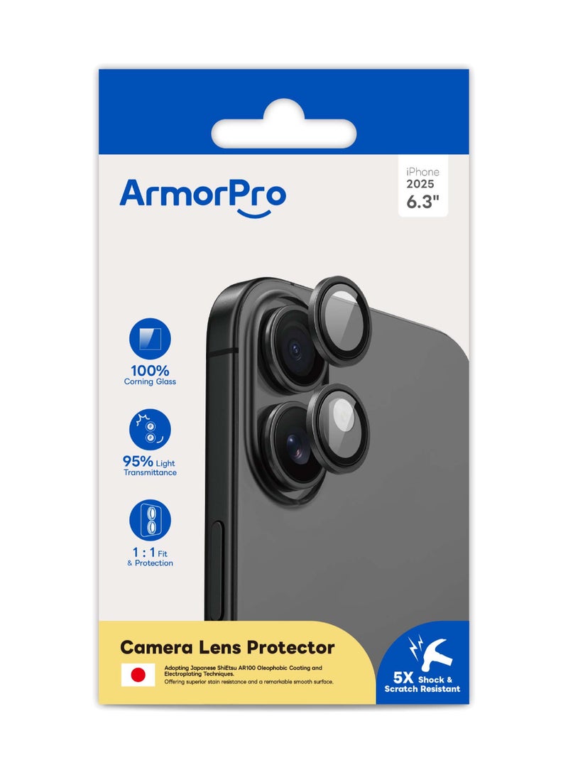 ارمور برو واقي عدسة كاميرا ArmorPro باللون الأسود لهاتف iPhone 17 - Image 2