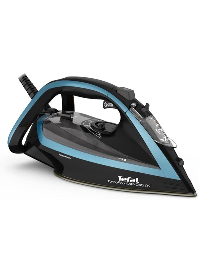 Tefal FV5695 Turbo Pro Steam Iron, 3000 Watt, Fast Heating and High Steam Power 300 ml 3000 W FV5695 Black & Blue - Image 1