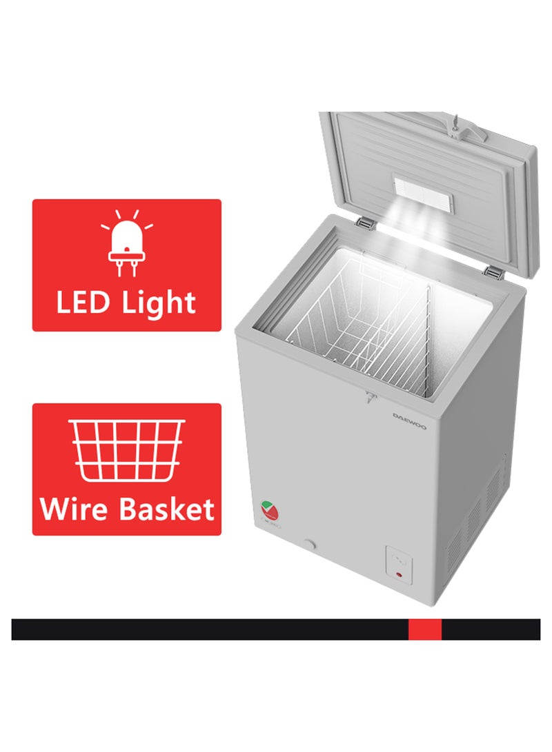 DAEWOO 95L Chest Freezer, Single Door with storage basket, High Efficiency Cooling, Adjustable Temperature, Freezer to Fridge Convertible Option, 95 L 101 kW DCF-150 white - Image 4