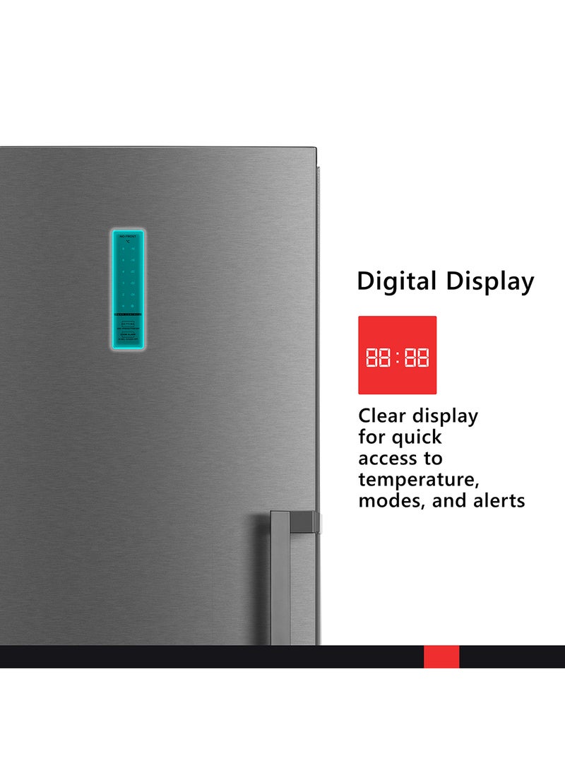 DAEWOO 392L Gross / 257L Net Capacity Upright Freezer, Frost-Free Convertible Freezer/Fridge, Multi-Function, Premium Stainless Steel Design, 257 L 511 kW DUF-392S silver - Image 5