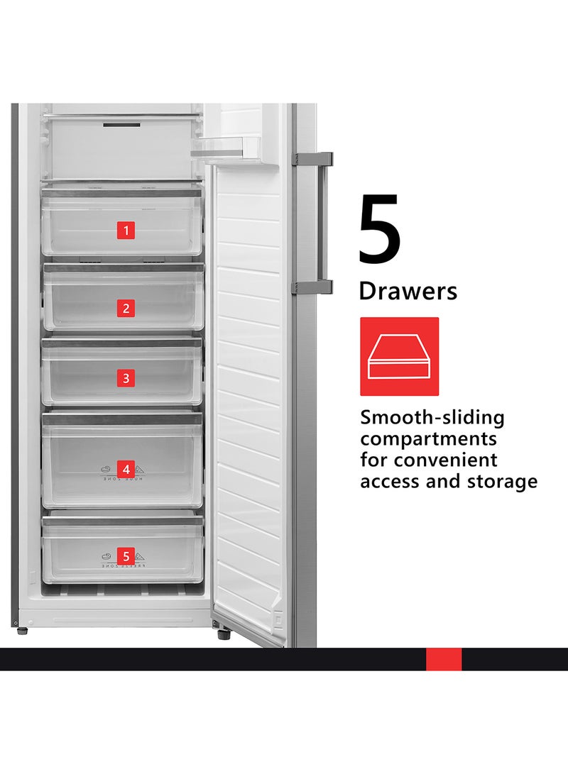 DAEWOO 392L Gross / 257L Net Capacity Upright Freezer, Frost-Free Convertible Freezer/Fridge, Multi-Function, Premium Stainless Steel Design, 257 L 511 kW DUF-392S silver - Image 4