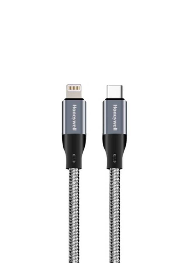 هوني ويل Honeywell Type-C To Lightning Cable 1.2M Platinum grey