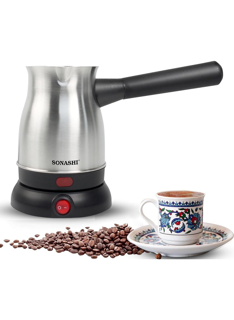 سوناشي صانع الوجبات المتعددة 3 في 1 مع ماكينة القهوة التركية سعة 800 مل، صانع الوجبات يطبخ ساندويتشات/وافل/شواء لذيذة ومقرمشة، ماكينة القهوة بقاعدة لاسلكية بزاوية 360 درجة ومقبض قابل للإزالة، SSM-861N + STCM-4972 - Image 3