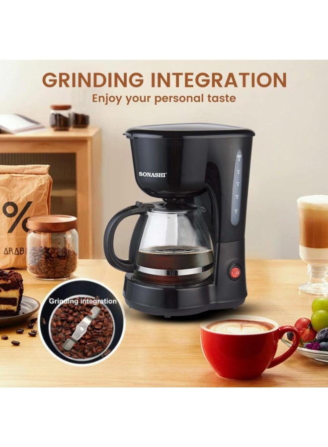 سوناشي خلاط رياضي/صانع سموذي مع ماكينة قهوة بالتنقيط سعة 0.75 لتر، خلاط بزر ضغط واحد وزجاجة رياضية غير قابلة للكسر سعة 600 مل مع غطاء، ماكينة قهوة مع فلتر دائم ووظيفة مضادة للتنقيط، SB-200 + SCM-4920 - Image 4