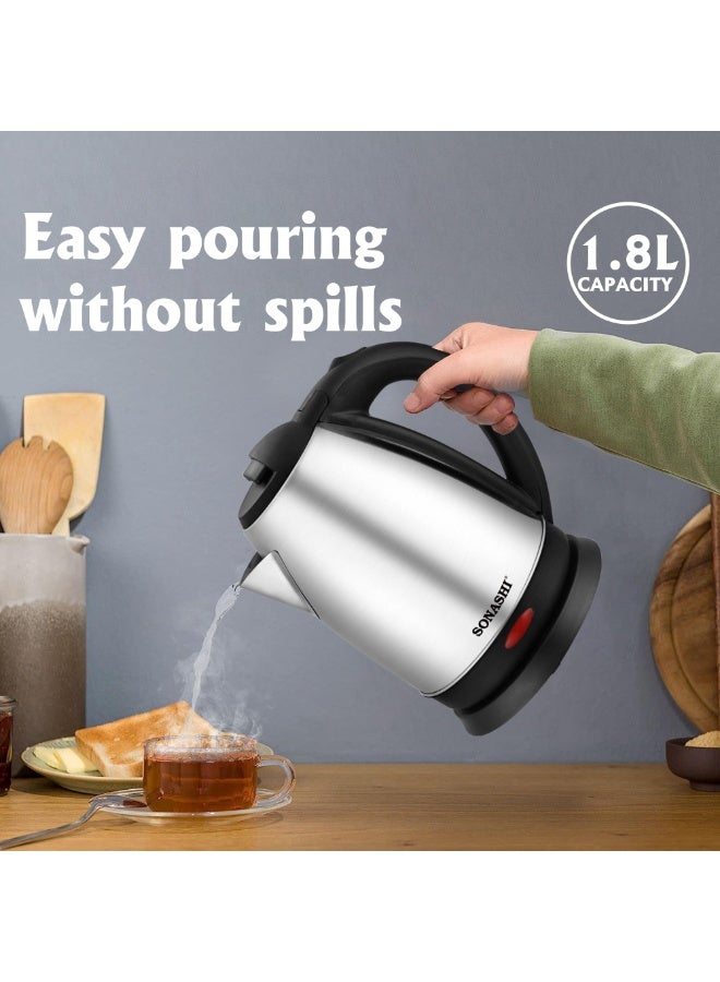 SONASHI 3L Electric Deep Fryer with 1.8L Cordless Kettle Combo, Deep Fryer - Perfect for French Fries, Chicken Wings, Kettle with Concealed Heating Element and Boil-Dry Protection, SDF-5011N + SKT-1804 3 L 2000 W SDF-5011N + SKT-1804 silver - Image 5