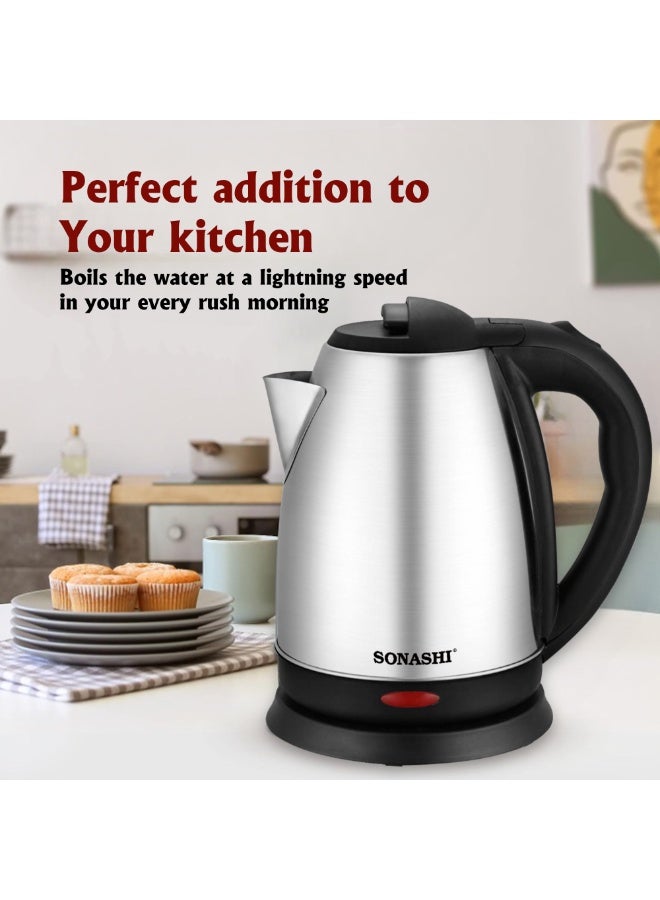 SONASHI 3L Electric Deep Fryer with 1.8L Cordless Kettle Combo, Deep Fryer - Perfect for French Fries, Chicken Wings, Kettle with Concealed Heating Element and Boil-Dry Protection, SDF-5011N + SKT-1804 3 L 2000 W SDF-5011N + SKT-1804 silver - Image 3