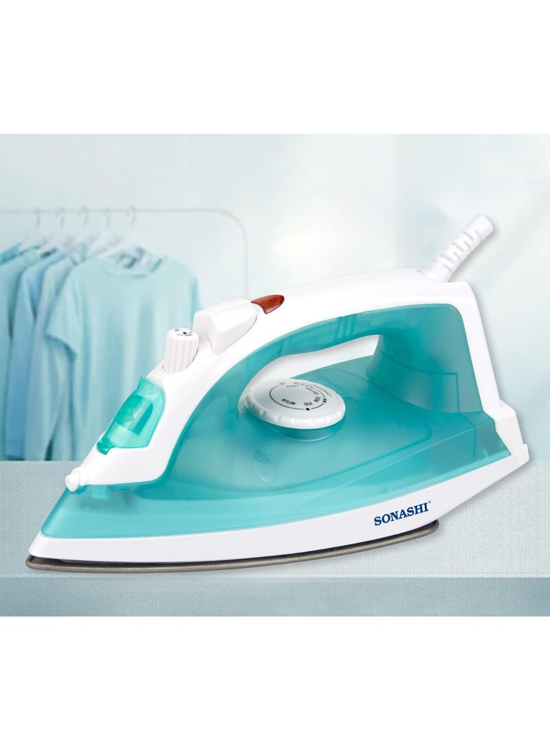 سوناشي مجموعة مكواة بخارية مع قاعدة غير لاصقة مع بخار، 3 أوضاع - بخار مفاجئ، رذاذ، مكواة جافة مع 100% ثقوب بخار نشطة، 1600 واط SI-5077T أخضر ووردي - Image 3