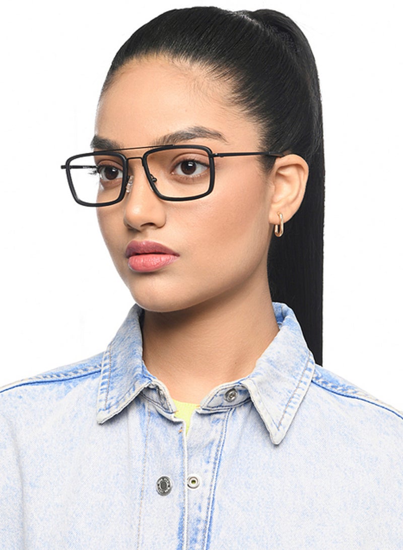 LENSKART BLU | Zero Power Blue Cut Computer Glasses | Anti Glare, Lightweight & Blocks Harmful Rays | Full Rim Rectangular | 100% UV Protected | Black | Men & Women | Large | LB E16049 - Image 4