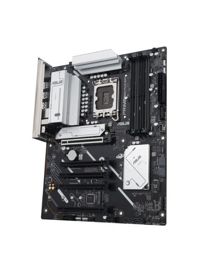 ASUS Prime B860-Plus WiFi ATX Motherboard – Intel LGA 1851 Socket, Supports 14th/15th Gen Core Ultra Processors, DDR5 up to 256GB 8666+ MT/s (AEMP III), PCIe 5.0 x16, Dual M.2 (1× PCIe 5.0, 1× PCIe 4.0), WiFi 6E, Bluetooth 5.3, 2.5Gb LAN, USB-C 20Gbps, HDMI 2.1, DP 1.4, Aura Sync RGB, 4x SATA III, ATX Form Factor | 90MB1K50-M0EAY0 - Image 3