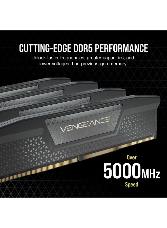 CORSAIR Vengeance 192GB (4x48GB) DDR5 DRAM Desktop Memory Kit – 5200MHz, CL38, Non-ECC, Unbuffered, Intel XMP 3.0, High-Performance Overclocking, Compact Heat Spreader Design, Black | CMK192GX5M4B5200C38 - Image 3