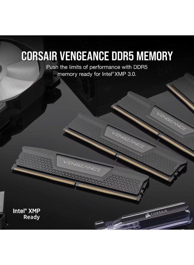CORSAIR Vengeance 192GB (4x48GB) DDR5 DRAM Desktop Memory Kit – 5200MHz, CL38, Non-ECC, Unbuffered, Intel XMP 3.0, High-Performance Overclocking, Compact Heat Spreader Design, Black | CMK192GX5M4B5200C38 - Image 2