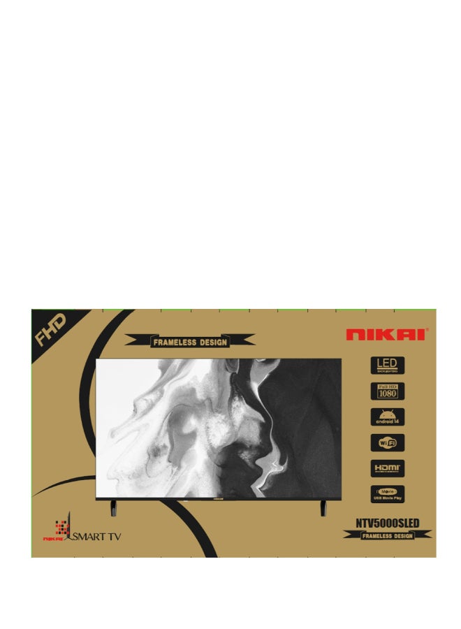 نيكاي 49 Inch Smart FULL HD Android 14 LED TV, Frame less Design, NTV5000SLED NTV5000SLED Black - Image 3