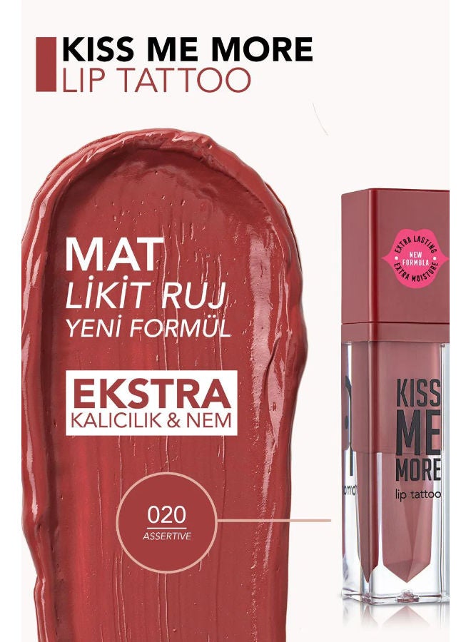 flormar Kiss Me More Lip Tattoo Lipstick 020 Assertive - Image 3