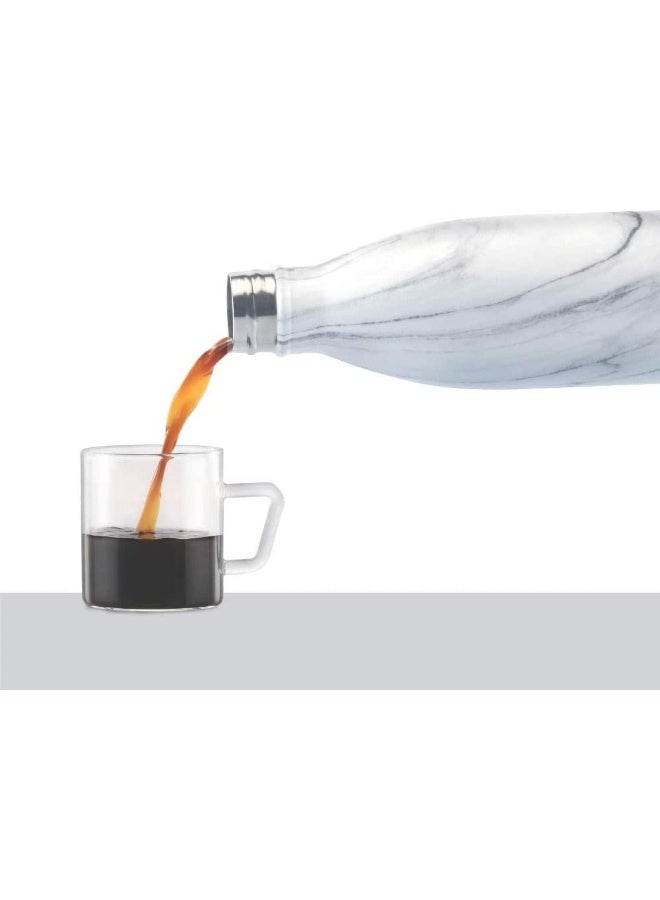 Borosil Stainless Steel Hydra Bolt Marble - Vacuum Insulated Flask Water Bottle, Marble, 750ML White - Image 4