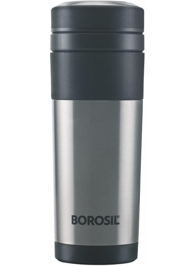 Borosil Vacuum Insulated Double Wall Travelmate Mug Silver - Image 1