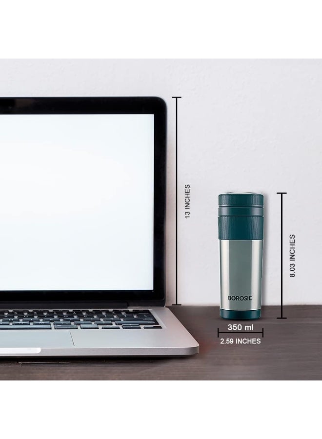 Borosil Vacuum Insulated Double Wall Travelmate Mug Silver - Image 2