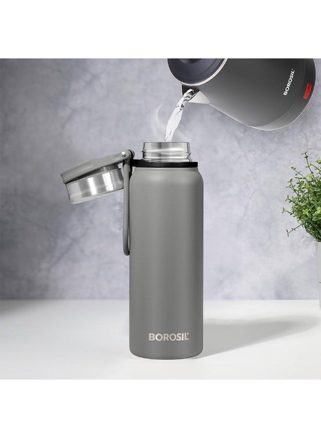 BOROSIL Vacuum Aquafit Bottle 830 Ml Grey - Image 4