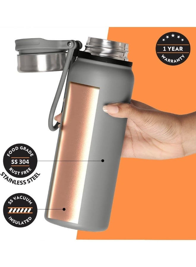 BOROSIL Vacuum Aquafit Bottle 830 Ml Grey - Image 5