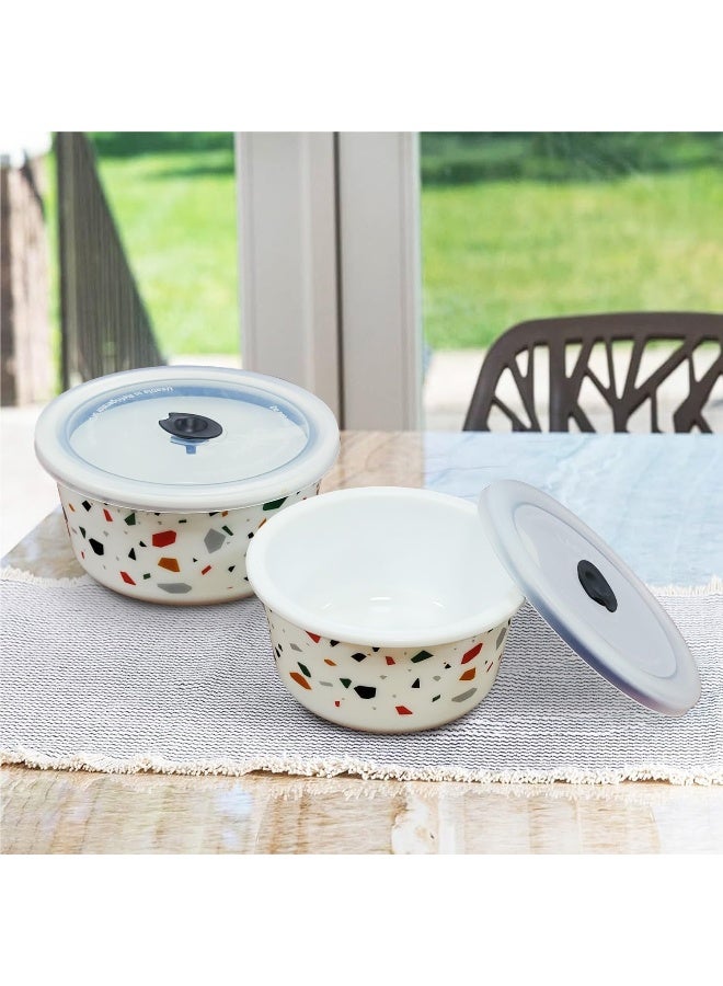 Borosil LARAH LUNCH BOX WITH 2 PCS SET - 400 ML + 800 ML, CONFETTI Confetti 400 ML + 800 ML - Image 5