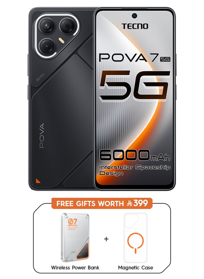 تكنو بوبا 7 5G 8GB+256GB أسود غ geek + هدايا مجانية (باور بانك لاسلكي + غلاف مغناطيسي) - نسخة الشرق الأوسط - Image 1