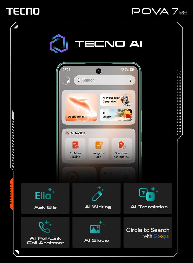 تكنو بوبا 7 5G 8GB+256GB أسود غ geek + هدايا مجانية (باور بانك لاسلكي + غلاف مغناطيسي) - نسخة الشرق الأوسط - Image 4