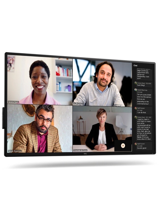 DELL Pro P5525QC 55" 4K UHD (3840×2160) IPS LED Conference Room Monitor, 60Hz, 8ms GTG, 1.07B Colors, 400 cd/m² Brightness, Anti-Glare, Flicker-Free, Low Blue Light, USB-C 90W PD, DP 1.4 In/Out, HDMI 2.0×2, USB-A 3.2×2, RJ45, Audio Out, Built-in Speakers, Remote Control, VESA Mount, Black | 210-BNTN black - Image 1