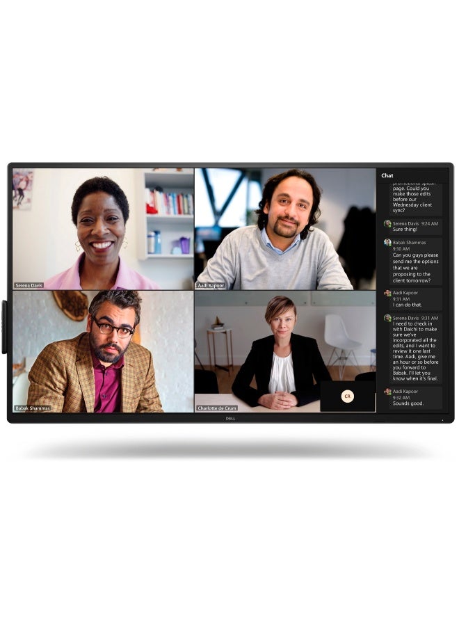 DELL Pro P5525QC 55" 4K UHD (3840×2160) IPS LED Conference Room Monitor, 60Hz, 8ms GTG, 1.07B Colors, 400 cd/m² Brightness, Anti-Glare, Flicker-Free, Low Blue Light, USB-C 90W PD, DP 1.4 In/Out, HDMI 2.0×2, USB-A 3.2×2, RJ45, Audio Out, Built-in Speakers, Remote Control, VESA Mount, Black | 210-BNTN black - Image 2