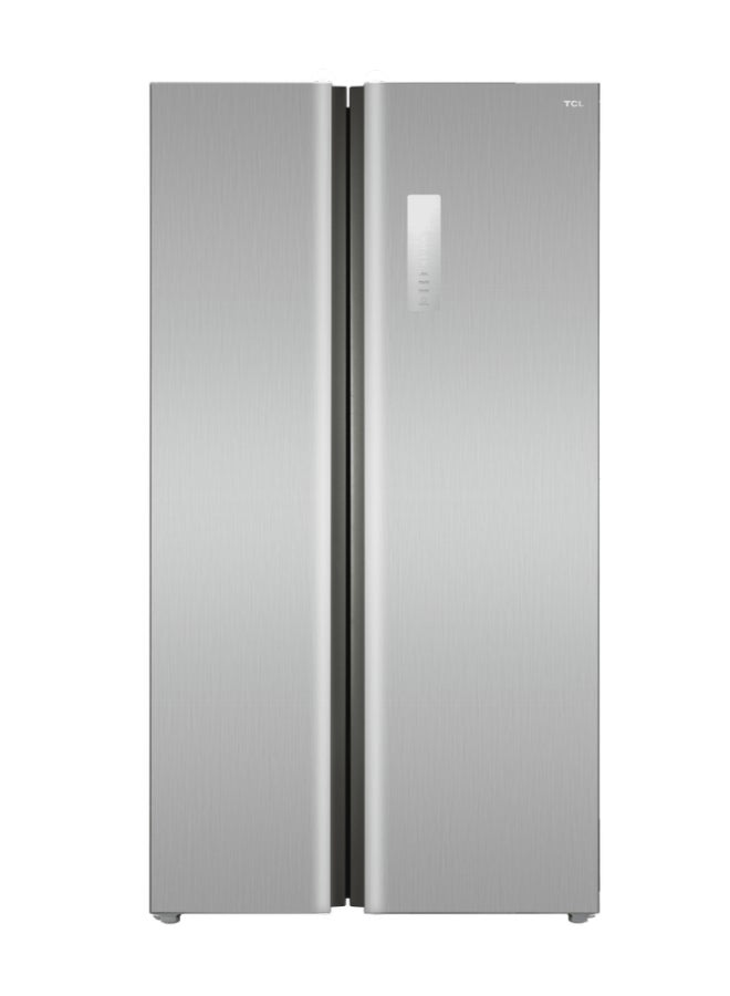 TCL Side By Side Refrigerator Ref Capacity 488 L 11.4 Ft, Freezer Capacity 5.8 Ft, P635SBSIX stellar silver - Image 1