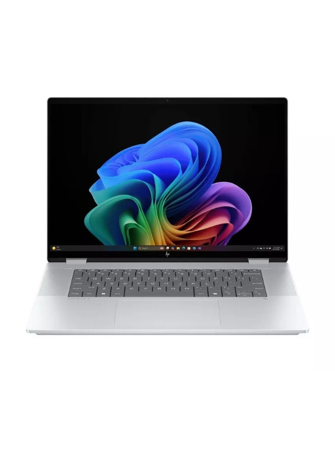 HP OmniBook X Flip NG  x360 Laptop With 16 Inch WUXGA(1920X1200) Display, Core Ultra 7-256V Processor/16GB RAM DDR5/1TB SSD/Intel Arc Graphics/Windows 11/ English/Arabic Glacier Silver - Image 1
