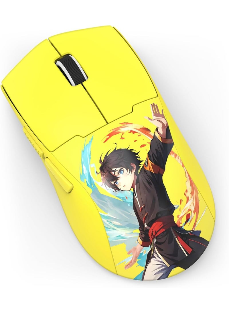 REDRAGON M918AKB 3-Mode Wireless Gaming Mouse, 55G Lightweight 26K DPI Mouse w/Ergonomic Natural Grip Build, Full Programmable Buttons, Software Supports DIY Keybinds & DPI , Yellow - Image 3