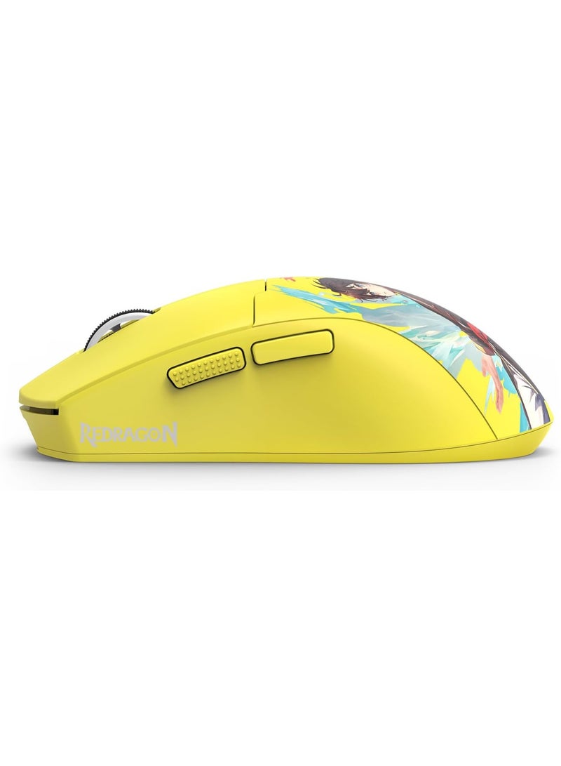 REDRAGON M918AKB 3-Mode Wireless Gaming Mouse, 55G Lightweight 26K DPI Mouse w/Ergonomic Natural Grip Build, Full Programmable Buttons, Software Supports DIY Keybinds & DPI , Yellow - Image 5