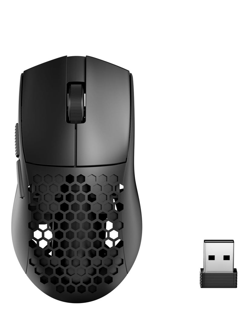 ريدراجون ماوس ألعاب لاسلكي M725 أستولاب لايت بقشرة خلوية، وزن خفيف للغاية 49 جرام، دقة 8000 نقطة في البوصة، ثلاثي الوضعيات BT5.1/2.4GHz/سلكي Type-C مع زرين جانبيين، قابل للبرمجة ماكرو لجهاز الكمبيوتر/ماك/لابتوب، أسود - Image 1