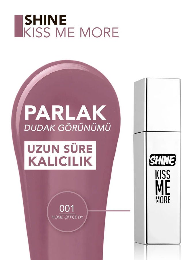 flormar Shine Kiss Me More Long-Lasting & Shiny Finish Liquid Lipstick 001 Home Office Day - Image 3