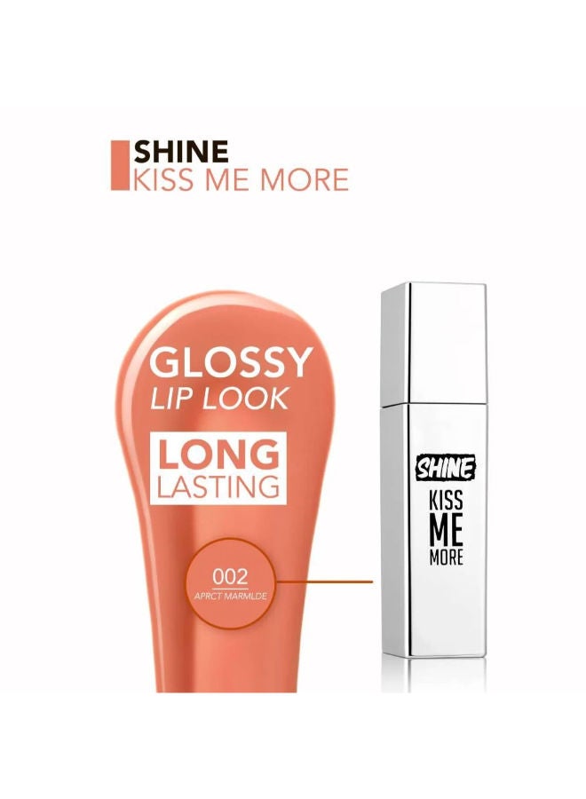 flormar Shine Kiss Me More Long-Lasting & Shiny Finish Liquid Lipstick 002 Apricot Marmalade - Image 2