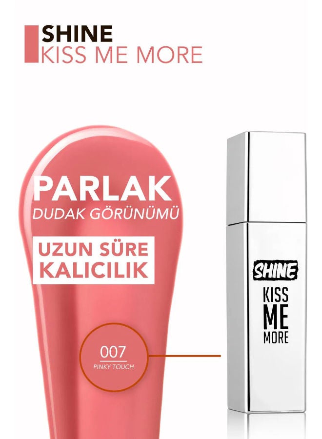 flormar Shine Kiss Me More Long-Lasting & Shiny Finish Liquid Lipstick 007 Pinky Touch - Image 4