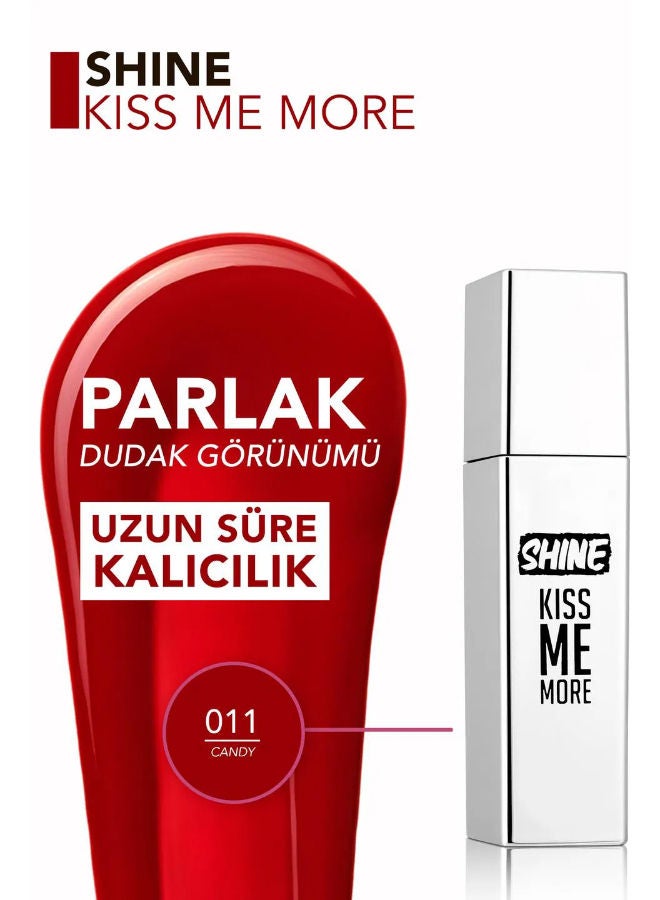flormar Shine Kiss Me More Long-Lasting & Shiny Finish Liquid Lipstick 011 Candy - Image 4