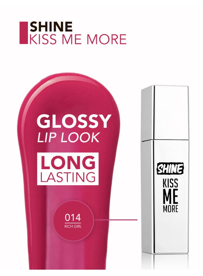 flormar Shine Kiss Me More Long-Lasting & Shiny Finish Liquid Lipstick 014 Rich Girl - Image 5