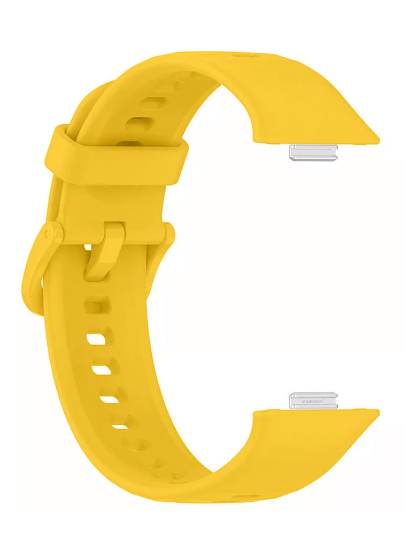 MARGOUN Wristband for Huawei Watch Fit 3/Fit 4/Fit 4 Pro Bands, Silicone Bracelet Quick Release Arm Band, Replacement Smartwatch Band Quick Release Sport Strap yellow - Image 1