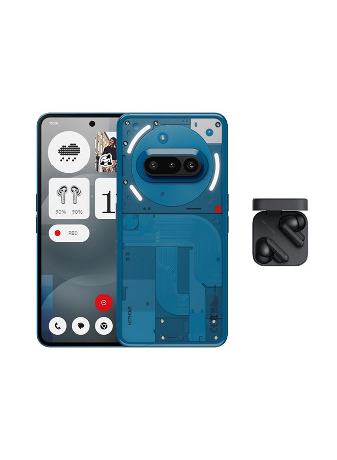 نوثينج هاتف 3a 5G ثنائي الشريحة أزرق 12 جيجابايت رام 256 جيجابايت مع سماعات CMF - نسخة الشرق الأوسط