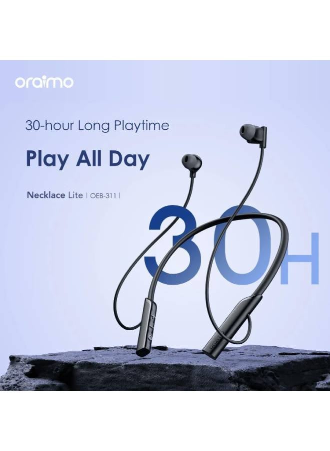Oraimo Necklace Lite OEB-311 Neckband Wireless in Ear Earphones Deep Bass,30Hrs Playtime,ASAP Charge,ENC Tech,Low-Latency Ergonomic Neckband, Sweat-Resistant Magnetic Earbuds Blue - Image 3