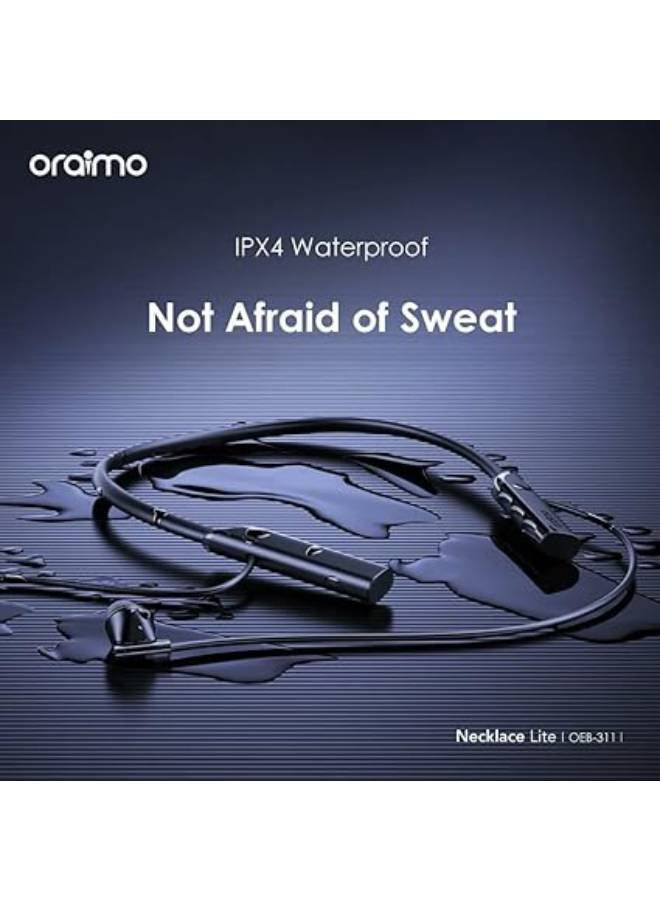 Oraimo Necklace Lite OEB-311 Neckband Wireless in Ear Earphones Deep Bass,30Hrs Playtime,ASAP Charge,ENC Tech,Low-Latency Ergonomic Neckband, Sweat-Resistant Magnetic Earbuds Blue - Image 2